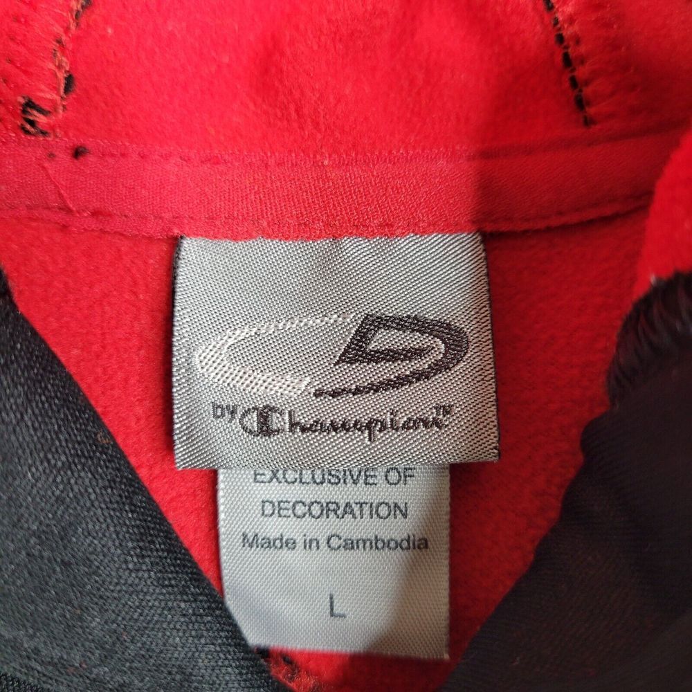 VTG Champion Hoodie Mens Large Black Fleece Sweatshirt‎ Long Sleeve Pullover Y2K - Picture 8 of 10